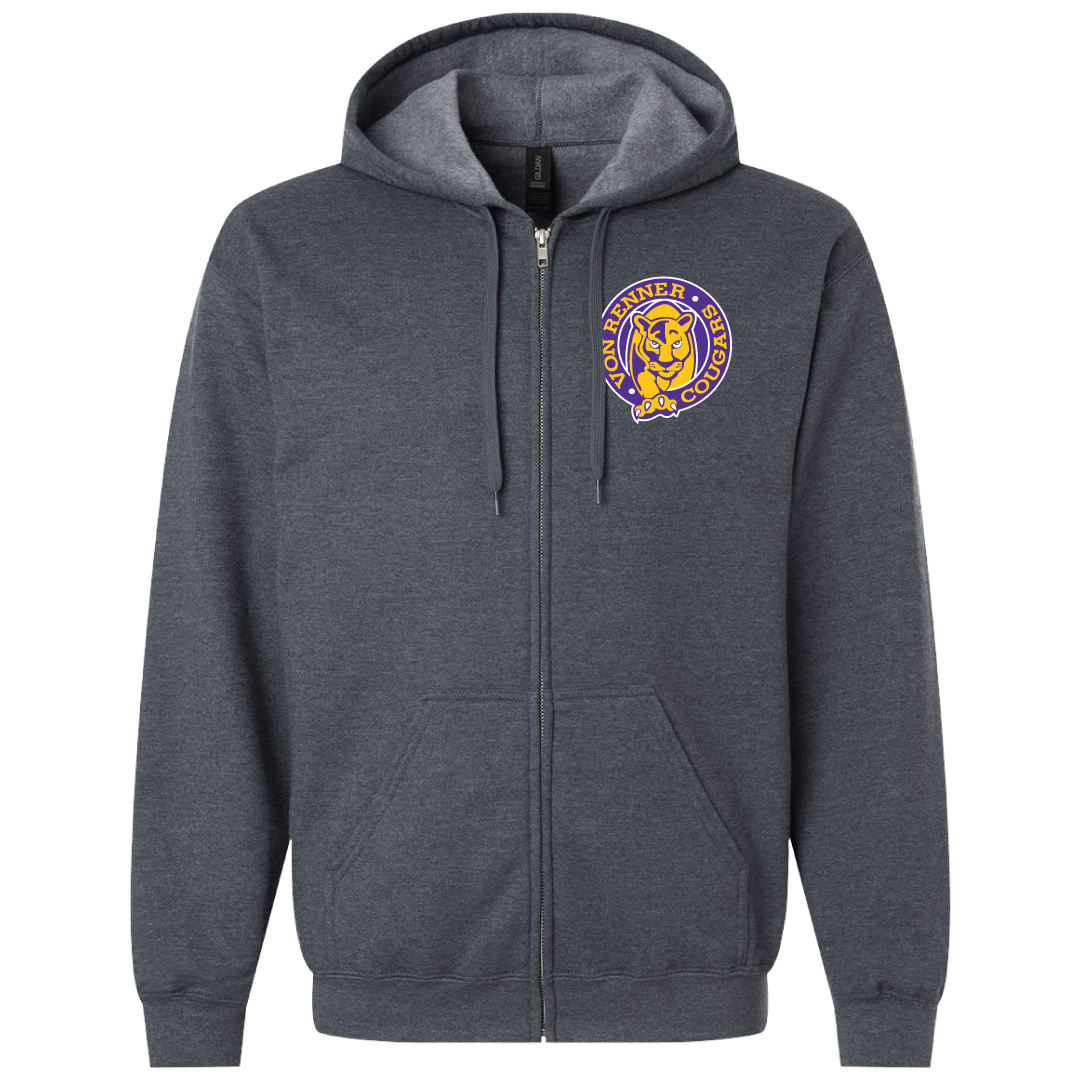 Zip-Up Hoodie Dark Heather Grey: Youth & Adult
